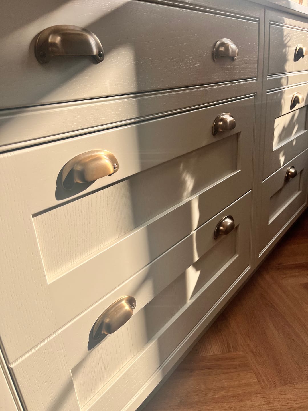 Customer photo review of Classic Aged Brass Cupboard Handles