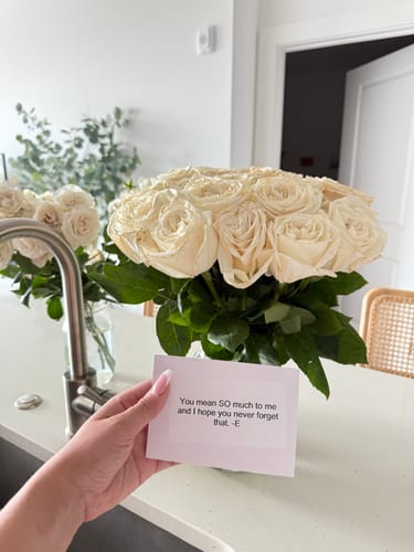 Customer photo review of White Rose Bouquet