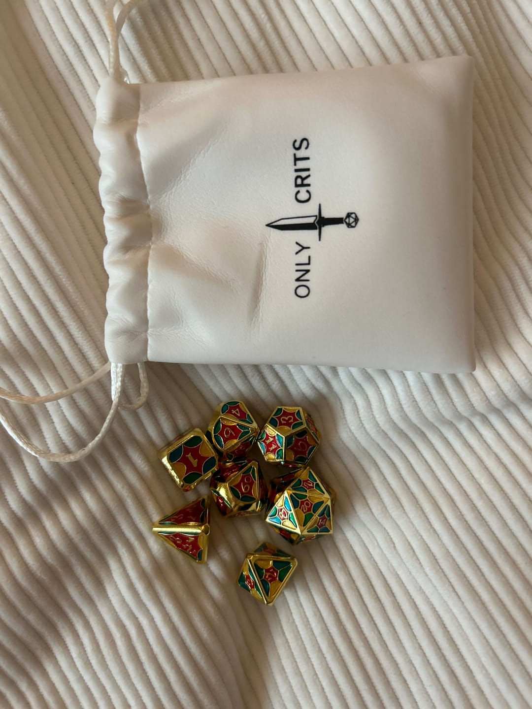 Customer photo review of Jester Chroma - Metal Dice Set