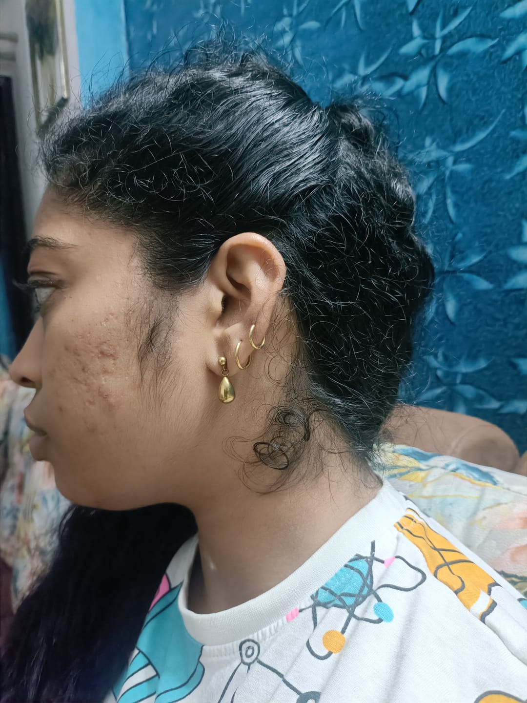 Customer photo review of Tear Drop Earrings