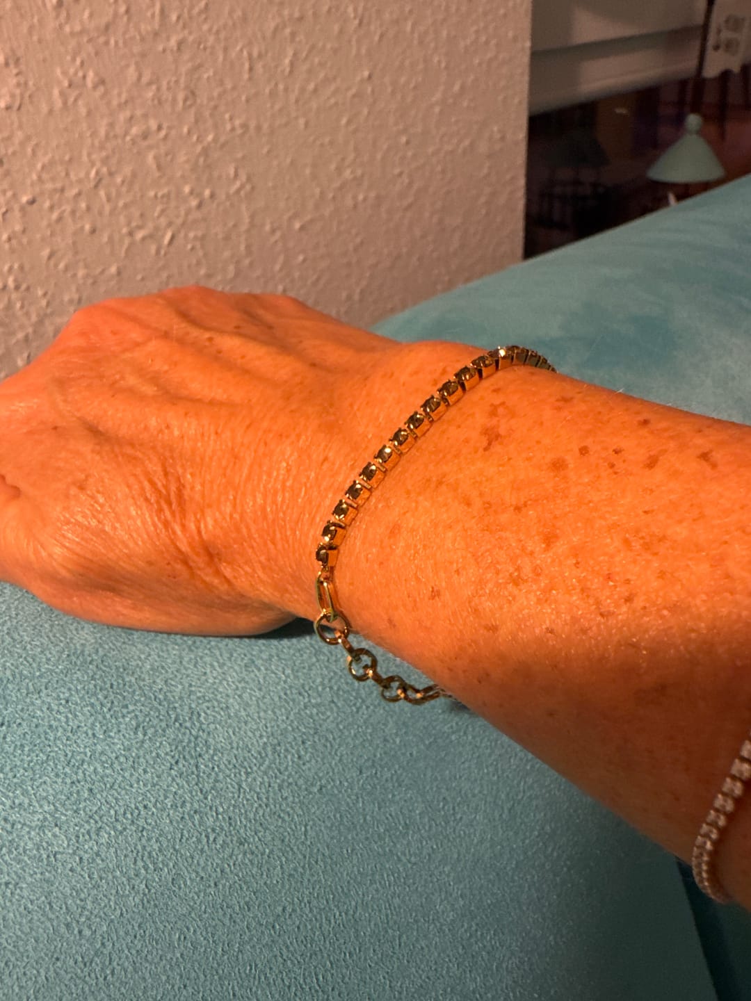 Customer photo review of Jade Gold Brown Bracelet