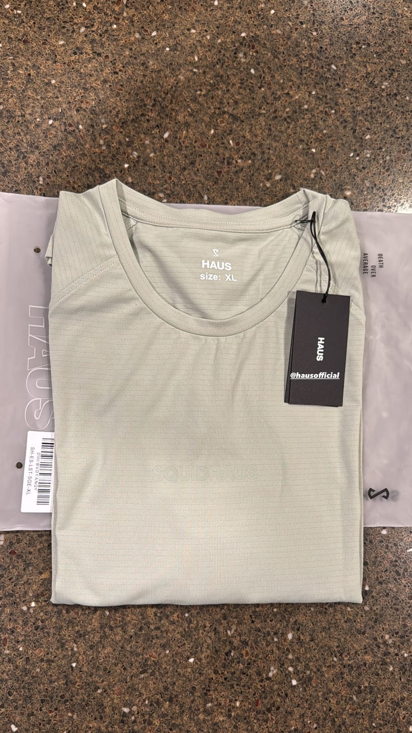 Customer photo review of Essentials Long Sleeve Athletic Fitted Tee