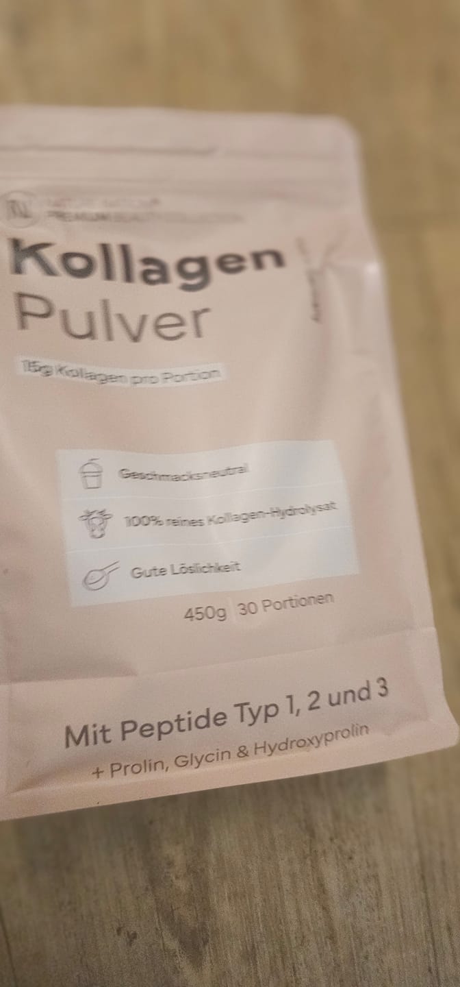 Customer photo review of Kollagen Pulver Hydrolysat, 450g - 100% Peptide Typ I, II & III, geschmacksneutral & leicht löslich