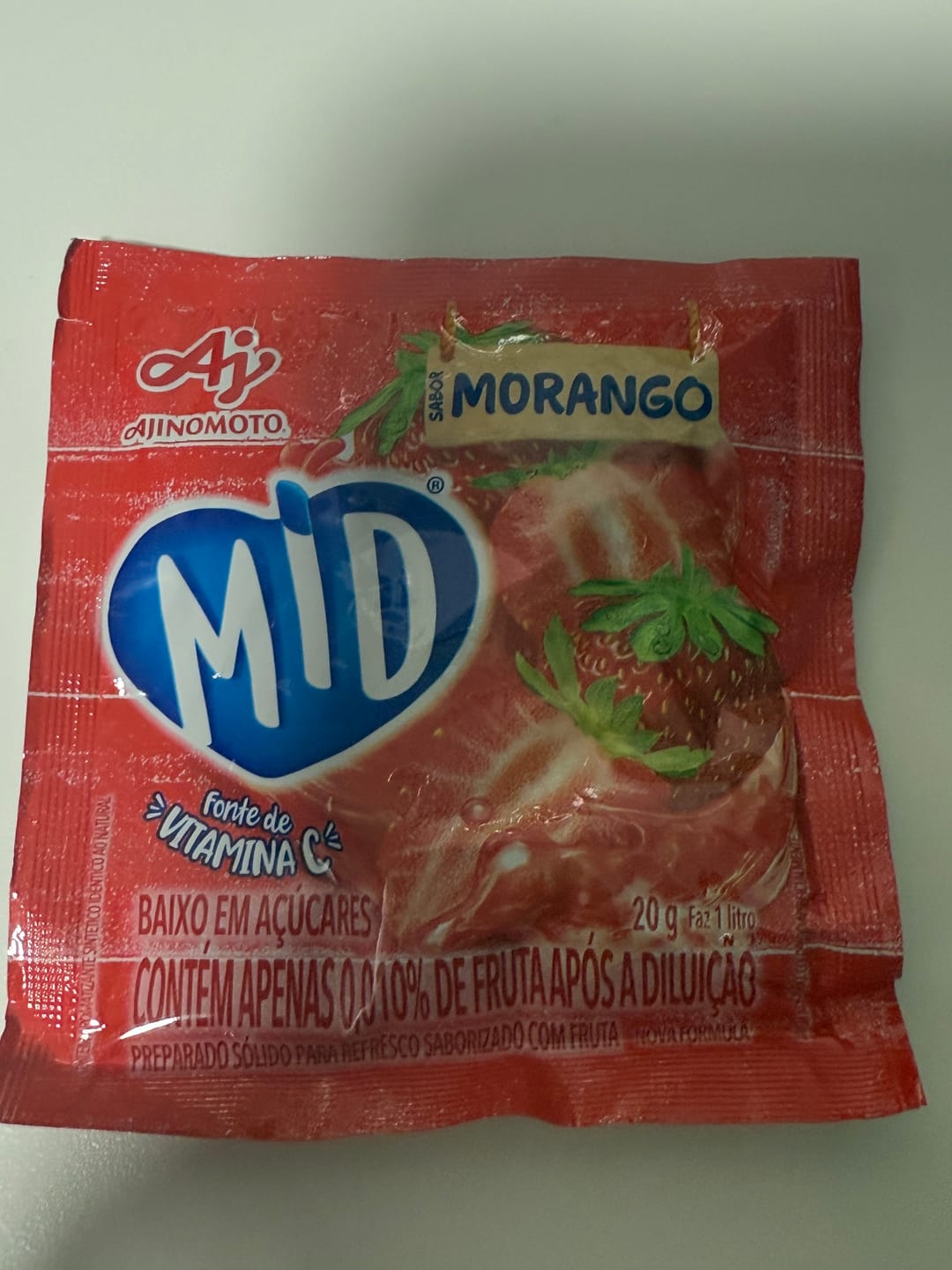 Customer photo review of Suco Mid Morango 20g.(Zumo en polvo fresa)