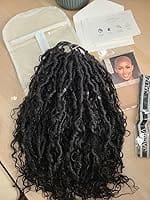 Customer photo review of 18" Pre Looped Crochet Boho Locs With Human Hair Boho Curls 80 Strands/Pack (5 boho curls)