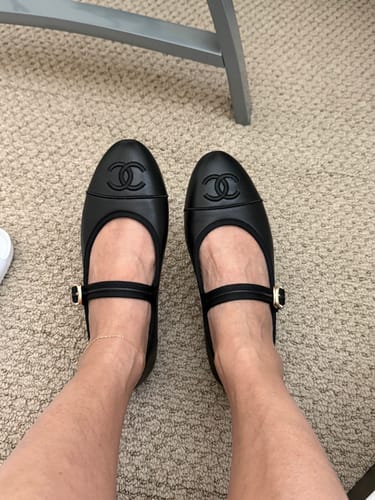 Customer photo review of cc mary jane black quilted calfskin