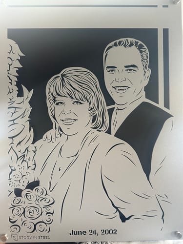 Customer photo review of Wedding Anniversary Metal Portrait