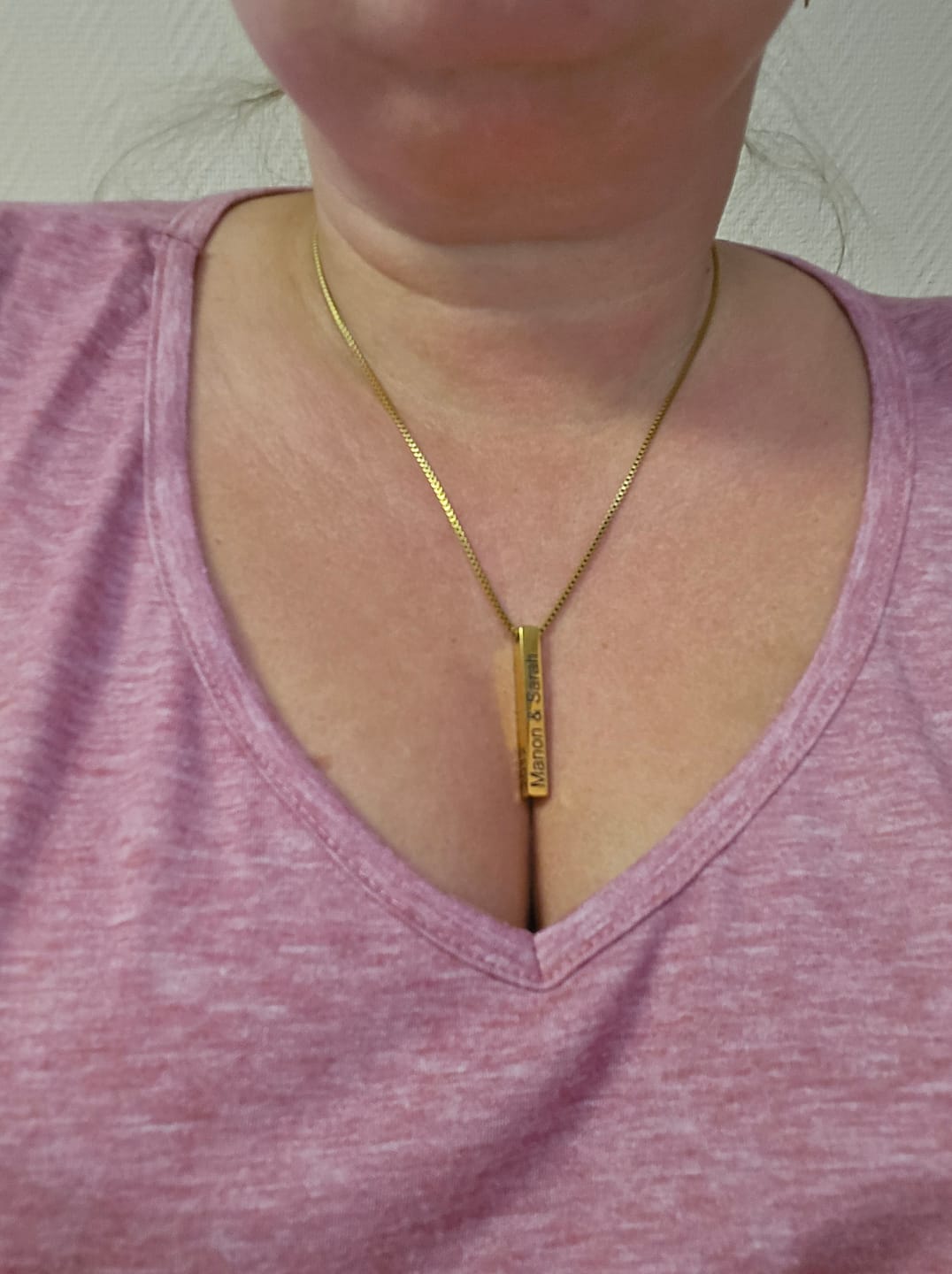 Customer photo review of Collier Personnalisé Barre 3D