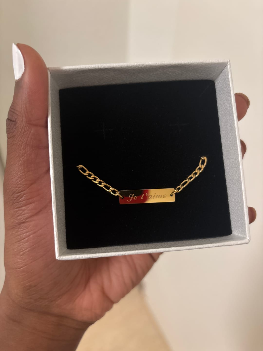 Customer photo review of Figaro Bar | Armband + Gravur
