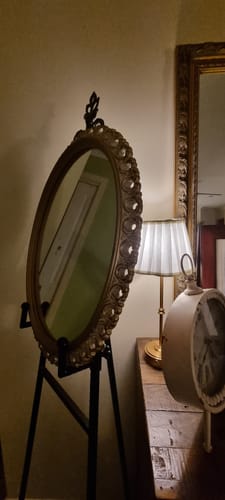 Customer photo review of Beige Velvet Scallop Trim Shade & Gold Base  - USB Table Lamp