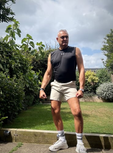 Customer photo review of Ultra-Stretch 5" Chino Shorts - Cream