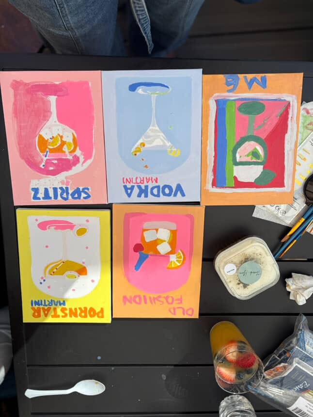 Customer photo review of 6 Mini Paintings - Colorful Cocktail Set