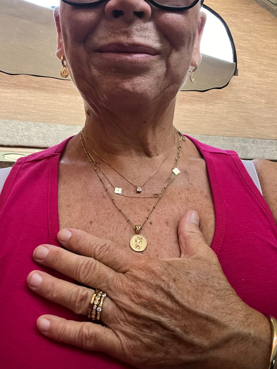 Customer photo review of Multi Clover Necklace