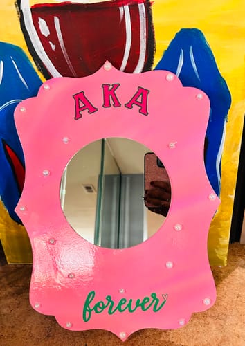 Customer photo review of Unfinished Wood Fancy Award Craft Plaque Silhouette - Craft- up to 46" DIY