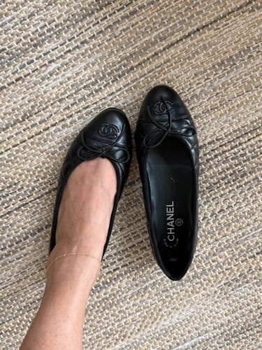 Customer photo review of ballet flats black quilted lambskin