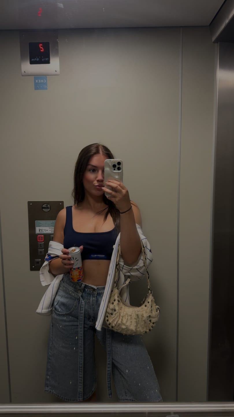 Customer photo review of LABEL BRA TOP NAVY