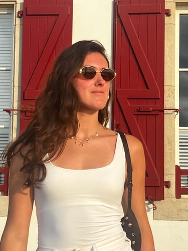 Customer photo review of GOLD OCEAN LETTER NECKLACE