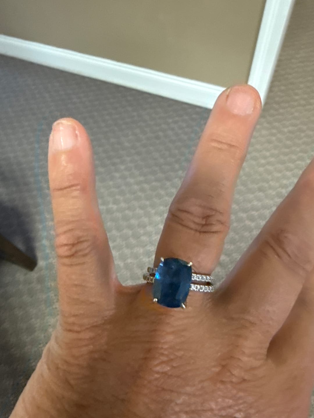 Customer photo review of S925 Louily Half Eternity Thin Women's Wedding Band In Sterling Silver Stackable Ring For Women