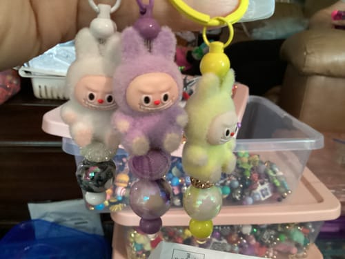 Customer photo review of Wholesale Straight hole Flocked Cute Cartoon Doll Beads For Beadable Items