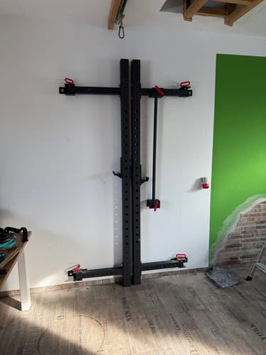 Customer photo review of Riot Wall-Mounted Foldable Rack - 2.32m Tall, Black