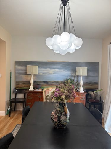 Customer photo review of Cluster Frosted Glass Bubble Chandelier