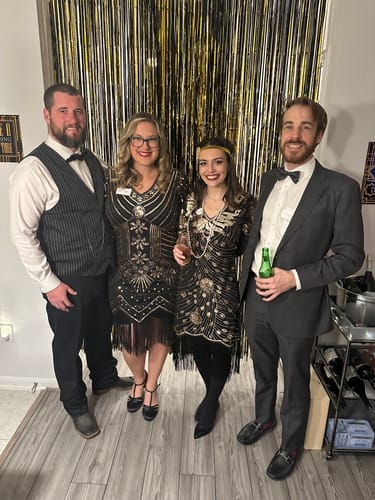 Customer photo review of Replay-able 1920s Murder Mystery Dinner Party Game for Up to 20 Adults - Host Your Own Dinner Party Game Night - 1920s Speakeasy Gatsby Theme - 1920s Fancy Dress Dinner Party(V2)