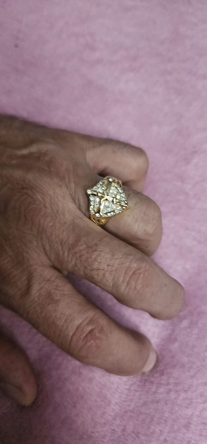 Customer photo review of FREE Today: Divine Shield Crucifix Luxurious Ring: A Bold Testament of Faith and Devotion