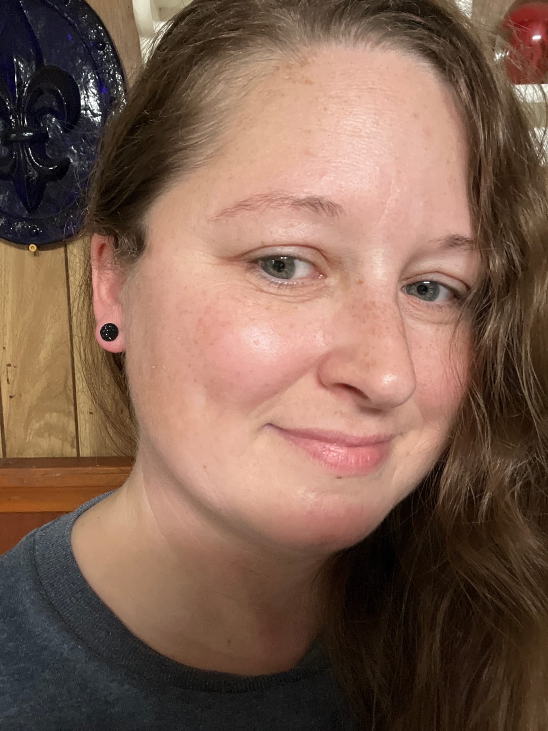 Customer photo review of Petite Faux Druzy Studs Hypoallergenic Earrings for Sensitive Ears Made with Plastic Posts