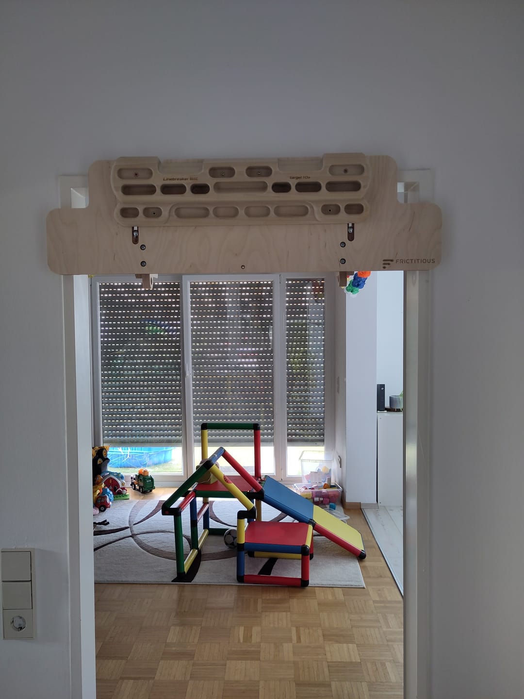Customer photo review of Hangboard Doorway Mount