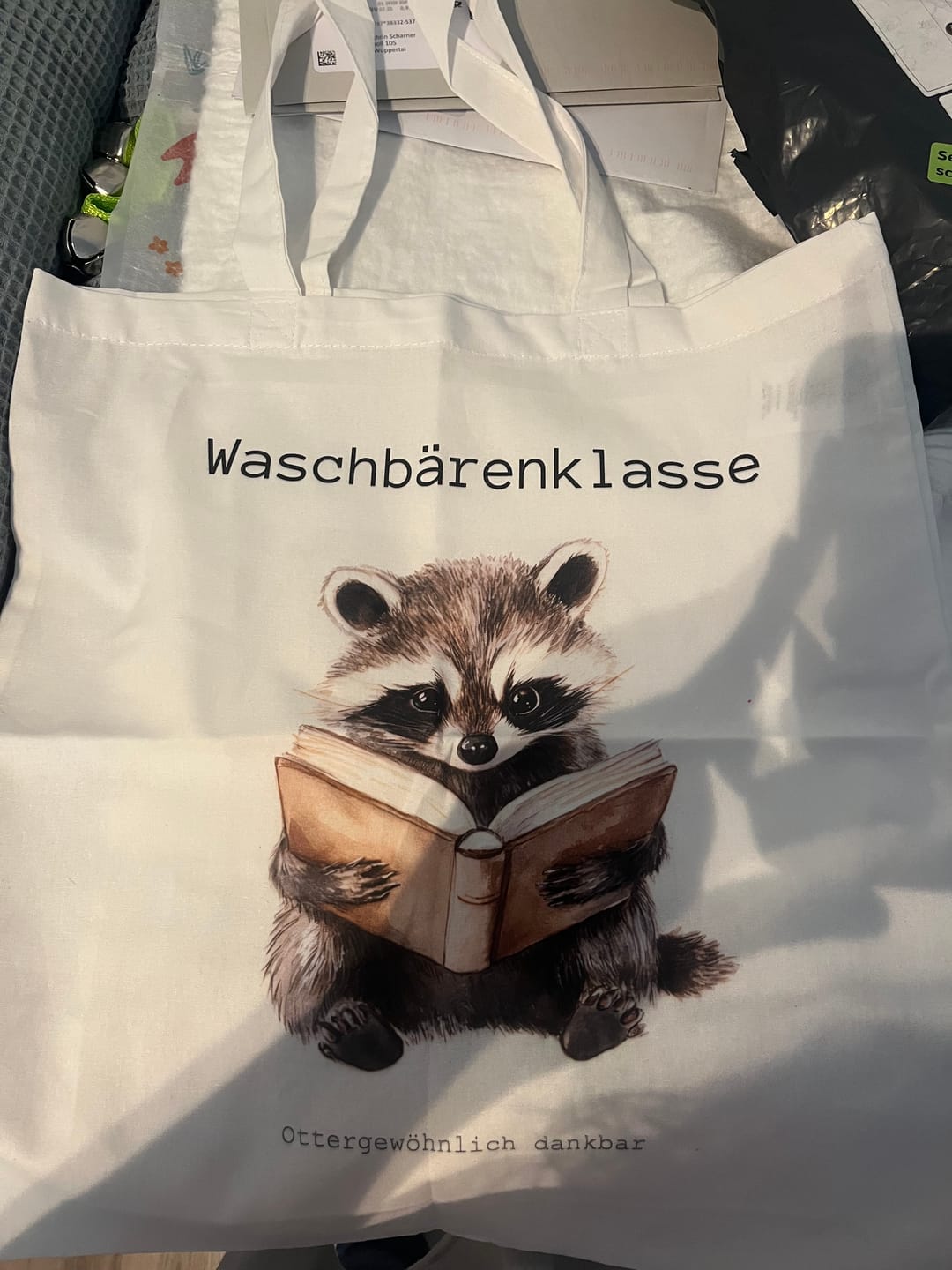 Customer photo review of Jutebeutel "Waschbärenklasse"