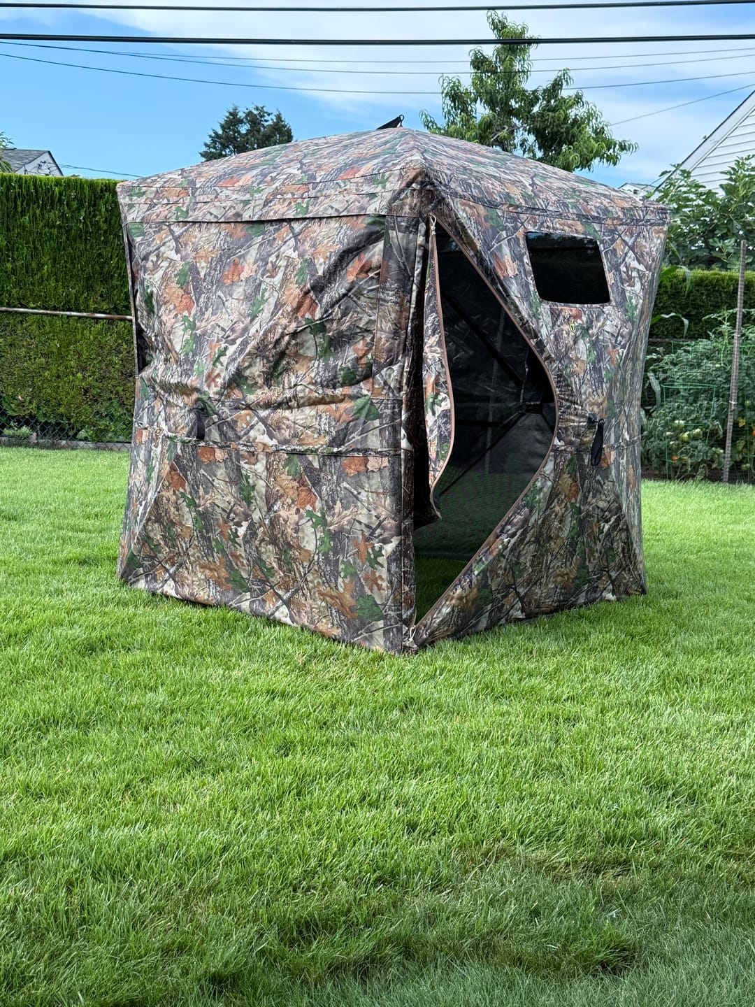 Customer photo review of FLASH SALE 270° See Through 1-2 Person Hunting Blind, Pop Up Ground Deer Blind