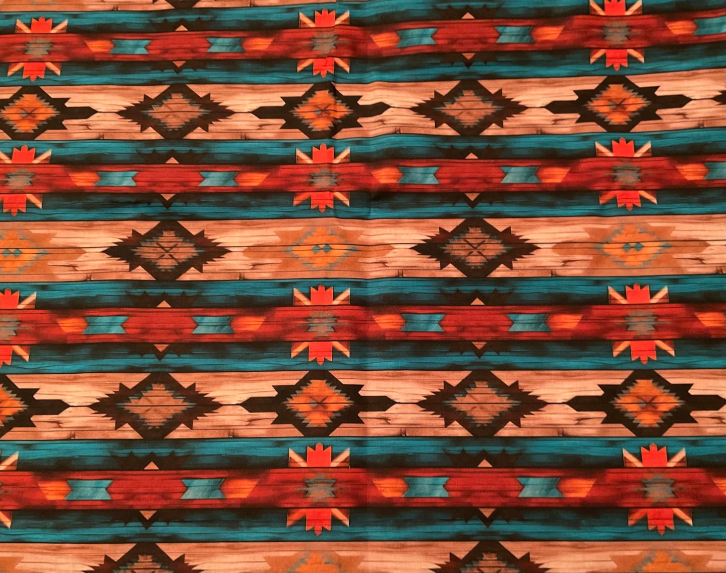 Customer photo review of Southwestern Wood Planks Pattern #1 Fabric