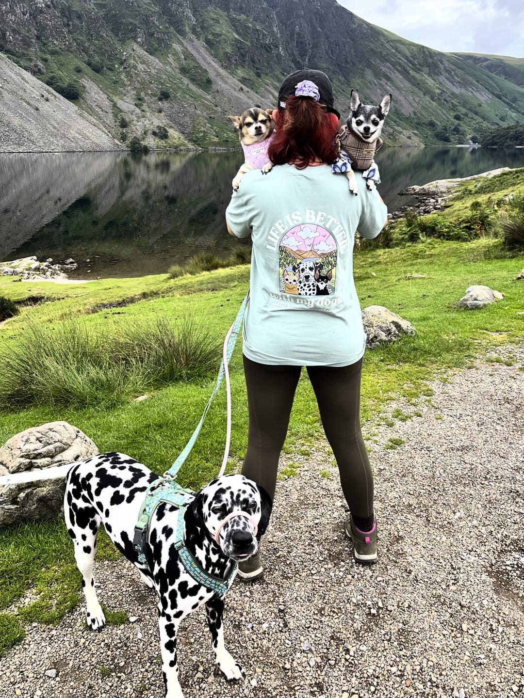 Customer photo review of Personalised Life Is Better With Your Dog T Shirt