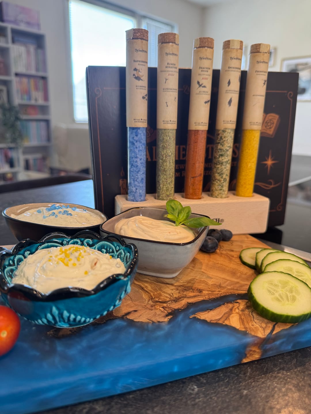 Customer photo review of Alchemisten-Set - 5er Gewürz- und Dipset im Reagenzglas