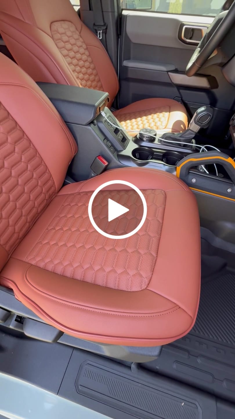 Customer video review of 2021+ Ford Bronco 4 Door Custom Leather Seat Covers