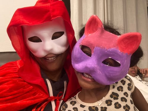 Customer photo review of Replay-able Masquerade Murder Mystery Dinner Party Game for Up to 20 Adults - Host Your Own Dinner Party Game Night - Masquerade Venetian Carnival Theme - Mardi Gras Fancy Dress Dinner Party V2