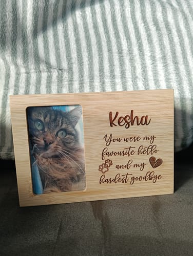 Customer photo review of Pet Memorial - You Were My Favourite Hello And My Hardest Goodbye - Personalised.