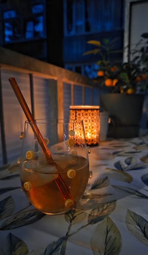 Customer photo review of Trinkglas mit Fruchtmotiv – Auswahl: Erdbeere, Zitrone oder Orange