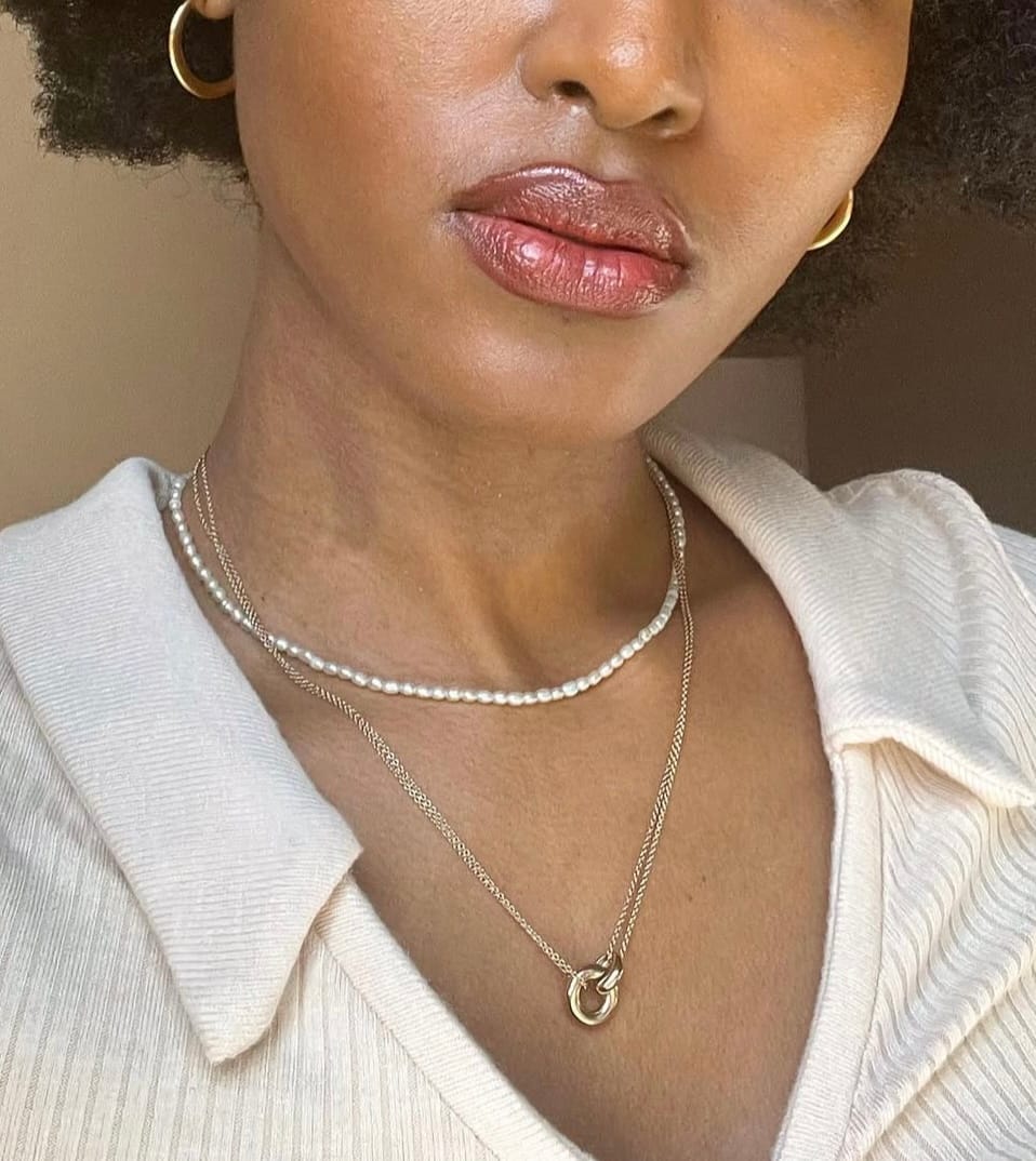 Customer photo review of Gold Unity Ring Necklace