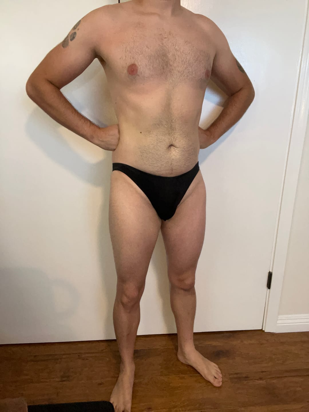 Customer photo review of Men’s Sexy Swim Briefs with Removable Pad
