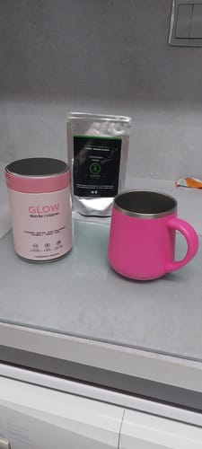 Customer photo review of Glow Matcha Colágeno