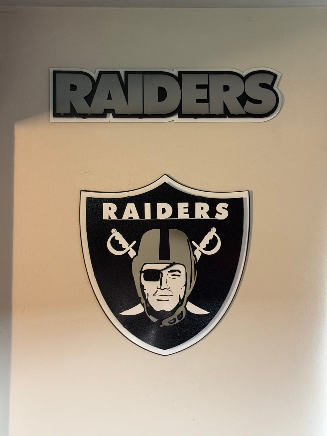 Customer photo review of Las Vegas "RAIDERS" 3D Vintage Metal Wall Art
