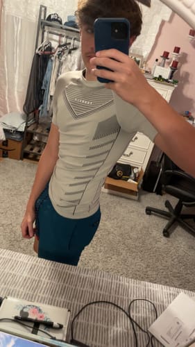 Customer photo review of 465 Superhero Compression Tees