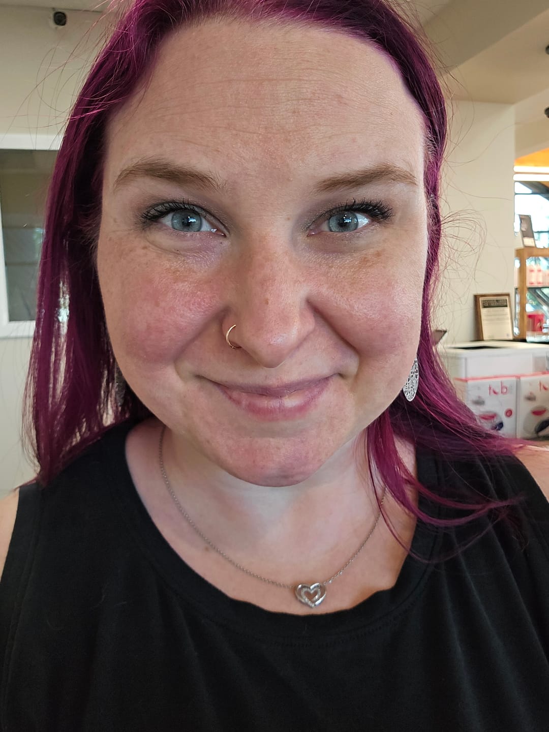 Customer photo review of Mosaic Teardrop Dangles Hypoallergenic Earrings for Sensitive Ears Made with Plastic Posts