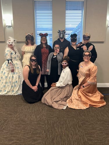 Customer photo review of Replay-able Masquerade Murder Mystery Dinner Party Game for Up to 20 Adults - Host Your Own Dinner Party Game Night - Masquerade Venetian Carnival Theme - Mardi Gras Fancy Dress Dinner Party V2