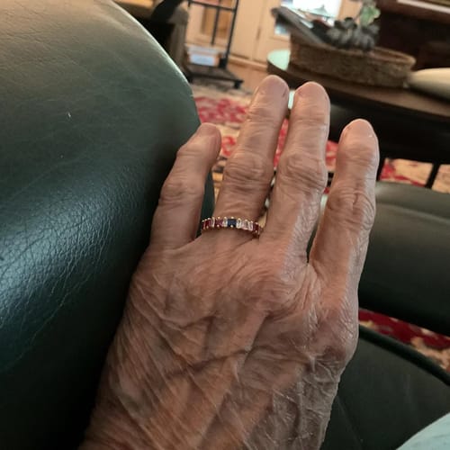 Customer photo review of Stacking Square Birthstone Ring