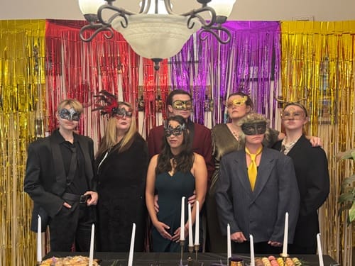 Customer photo review of Replay-able Masquerade Murder Mystery Dinner Party Game for Up to 20 Adults - Host Your Own Dinner Party Game Night - Masquerade Venetian Carnival Theme - Mardi Gras Fancy Dress Dinner Party V2