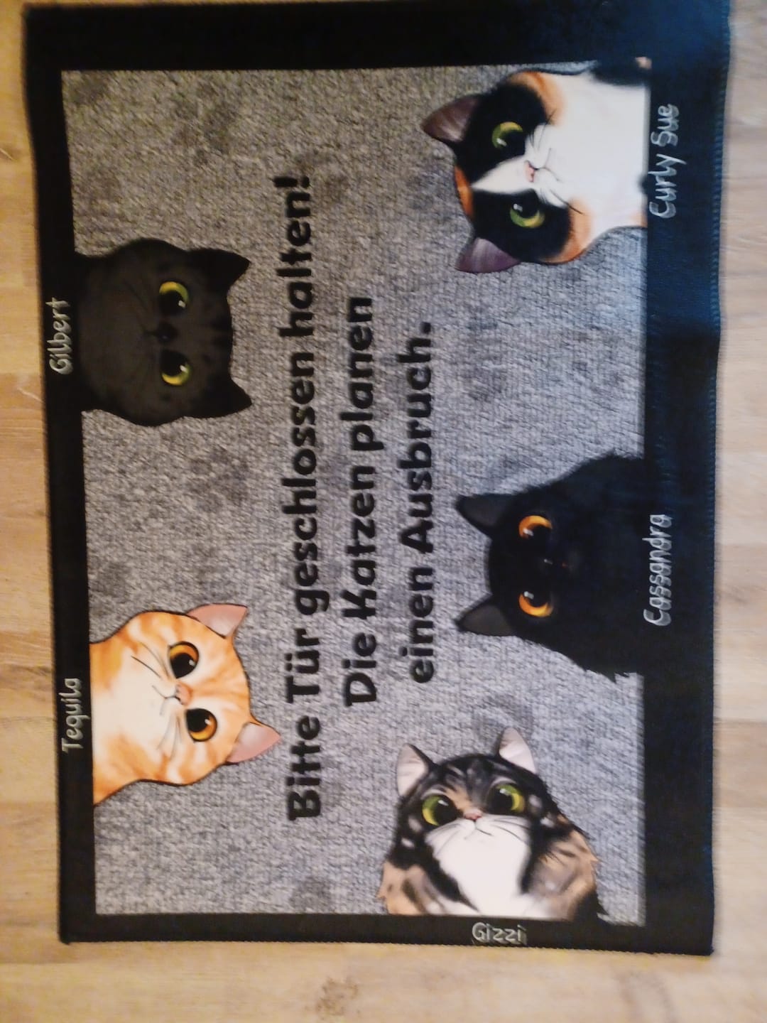 Customer photo review of Katzen planen einen Ausbruch - Individuelle Fußmatte