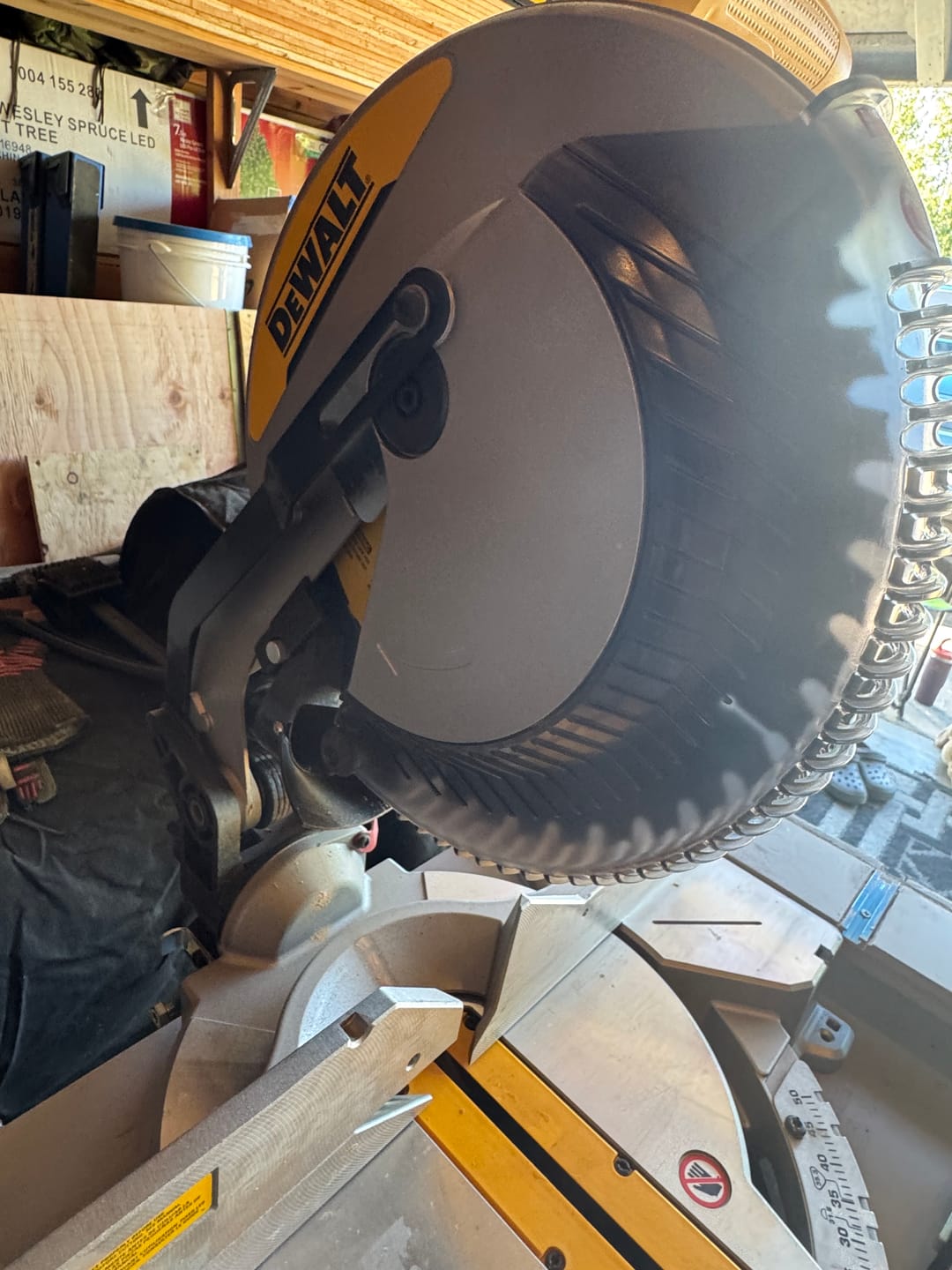 Customer photo review of Dewalt DW715/716 12" Non-Sliding Miter Saw Dust Collection
