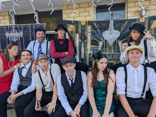 Customer photo review of Replay-able 1920s Murder Mystery Dinner Party Game for Up to 20 Adults - Host Your Own Dinner Party Game Night - 1920s Speakeasy Gatsby Theme - 1920s Fancy Dress Dinner Party(V2)